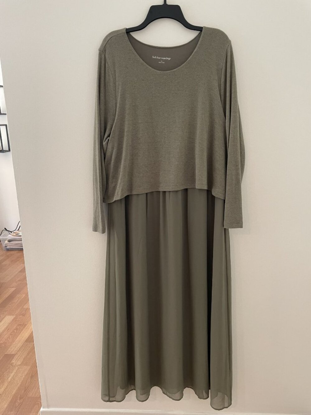 Soft Surroundings Cassi Comfy Olive Green Maxi Dress size 1X